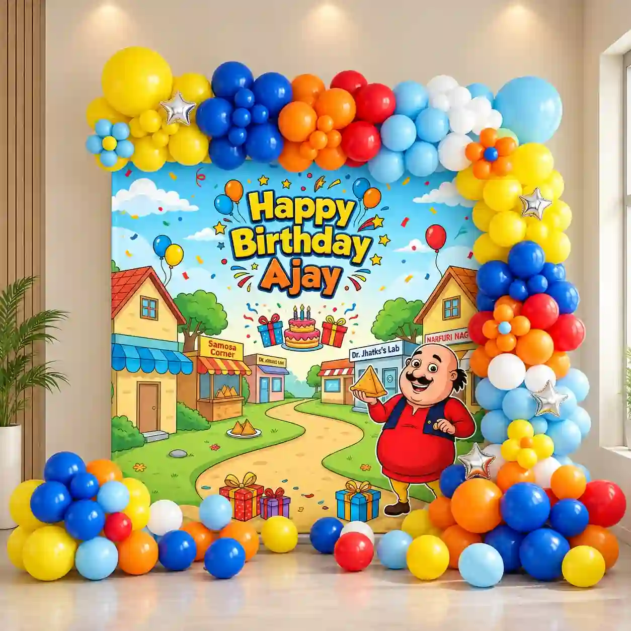 Motu Patlu Theme Party Decor